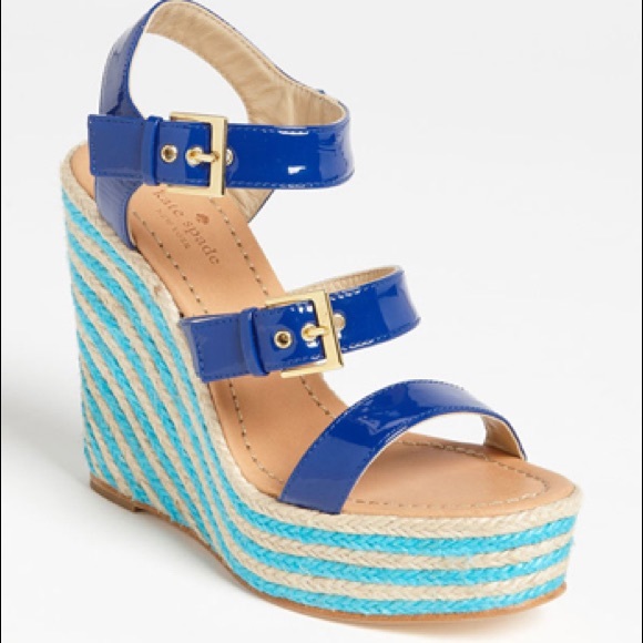 kate spade Shoes - Kate Spade New York Lucie Blue wedge sandals